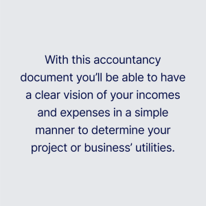 Project your business´utilities with this accountancy document